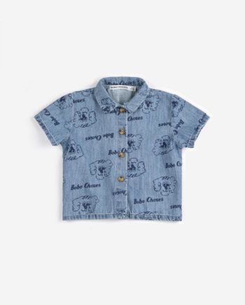 BOBO CHOSES BABY | Pickles The Dog all over denim shirt