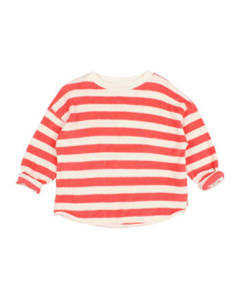 BUHO BCN | TERRY STRIPES SWEATSHIRT CORAL