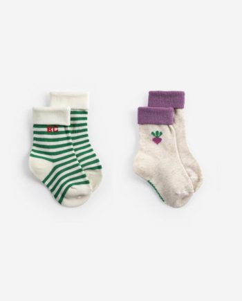 BOBO CHOSES BABY | Pixel Sugar beet short socks pack x 2