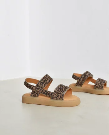 DU LOUA | du Malu - Sandales double velcro - Leo Print