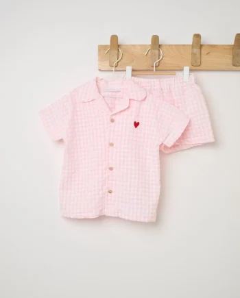UNDERMONKEYS | Vichy Short-Sleeved Pyjamas PINK