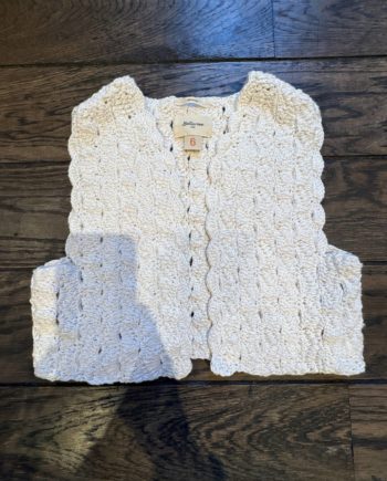 SECOND LIFE | BELLEROSE gilet en crochet écru 6 ans