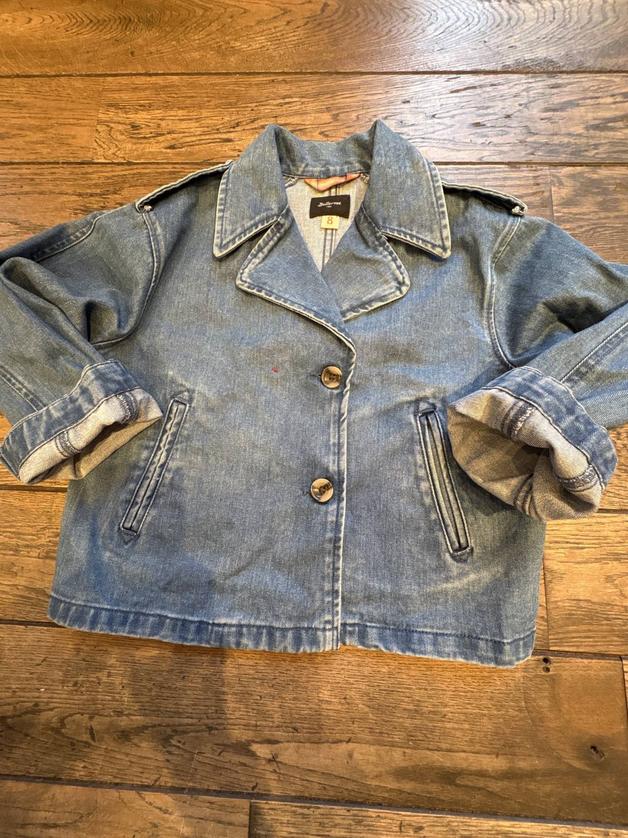 SECOND LIFE | BELLEROSE VESTE STYLE TRENCH COURT DENIM 8 ans