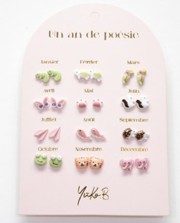 YUKO B | Pack de 12 Boucles d’oreilles - Jungle