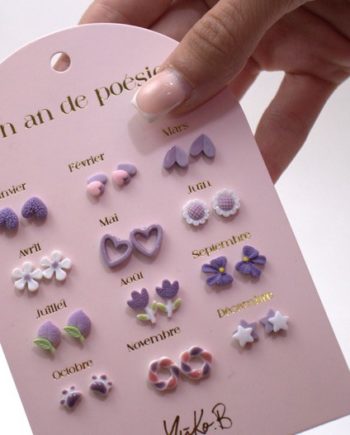YUKO B | Pack de 12 Boucles d’oreilles - Parme