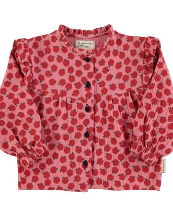 PIUPIUCHICK  | Blouse Frills Light Pink/Red Apples 6 ans