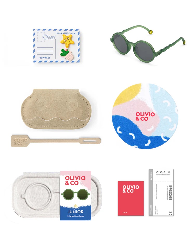 OLIVIOandCO | lunettes de soleil 5-12ans rond - polarisé - OLIVR GREEN