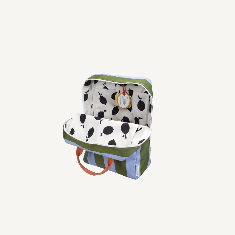 STICKY LEMON | Backpack large • stripes • tickling grass + cloud blue