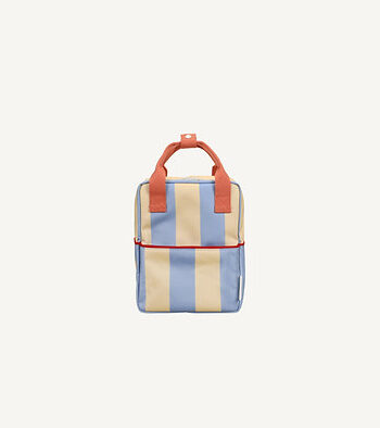 STICKY LEMON | Backpack small • stripes • cloud blue + twiggy beige