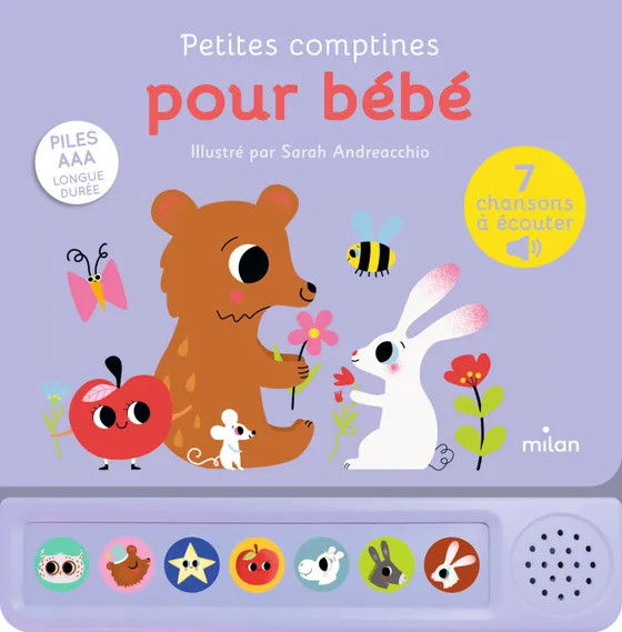 MILAN | Petites comptines pour bébé - LIVRE SONORE - Dès 1 an