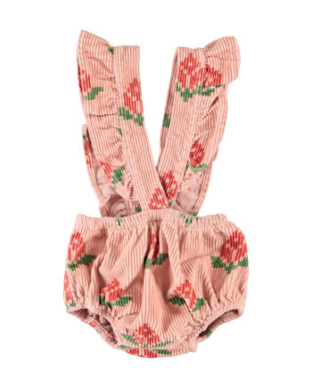 PIUPIUCHICK BABY | baby bloomers w/ straps | pink w/ big flowers