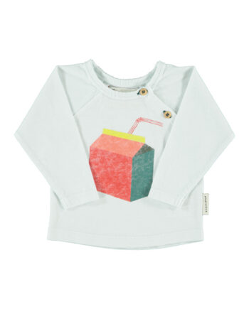 PIUPIUCHICK BABY | longsleeve t'shirt | light grey w/ multicolor juice box print