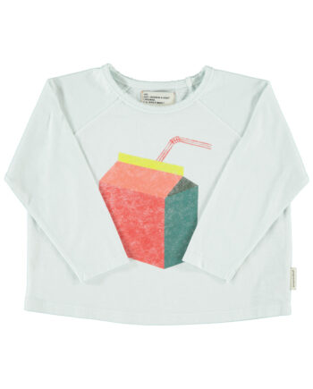 PIUPIUCHICK | longsleeve t'shirt | light grey w/ multicolor juice box print