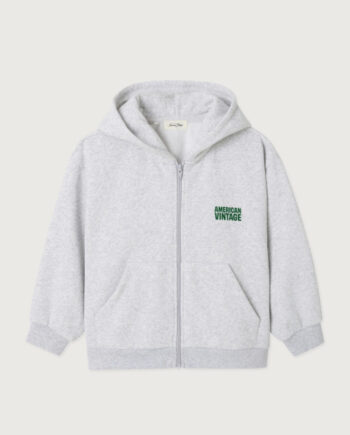 AMERICAN VINTAGE | SWEAT ZIPPE ML CAPUCHE BAPTOWN GRIS CHINE