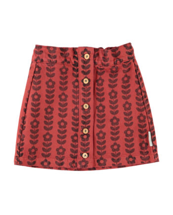 PIUPIUCHICK | short skirt | bordeaux w/ black flowers
