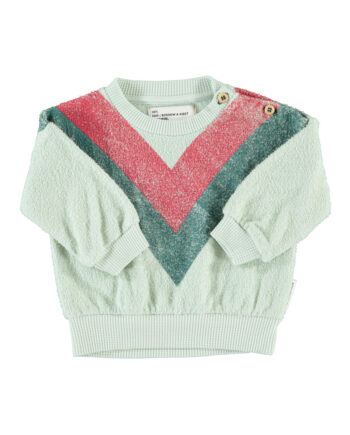 PIUPIUCHICK BABY | sweatshirt | mint green w/ multicolor triangle print