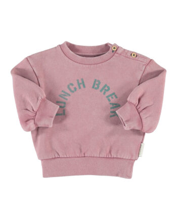 PIUPIUCHICK BABY | oversized sweatshirt | pink w/ "lunch break" print