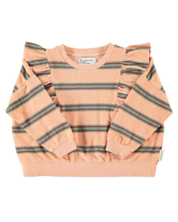 PIUPIUCHICK | terry cotton sweatshirt | light pink w/ double stripes