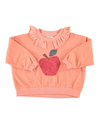 PIUPIUCHICK | sweatshirt w/ collar | pink w/ apple print