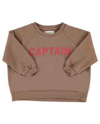 PIUPIUCHICK | sweatshirt | brown w/ "captain" print