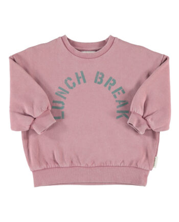PIUPIUCHICK | oversized sweatshirt | pink w/ "lunch break" print