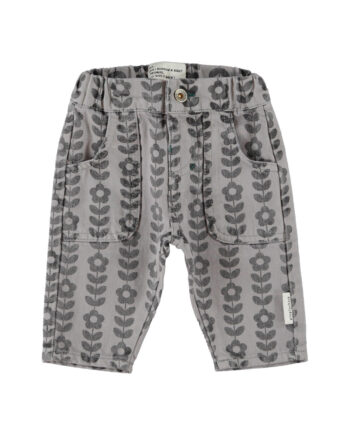 PIUPIUCHICK BABY | baby trousers | grey w/ black flowers