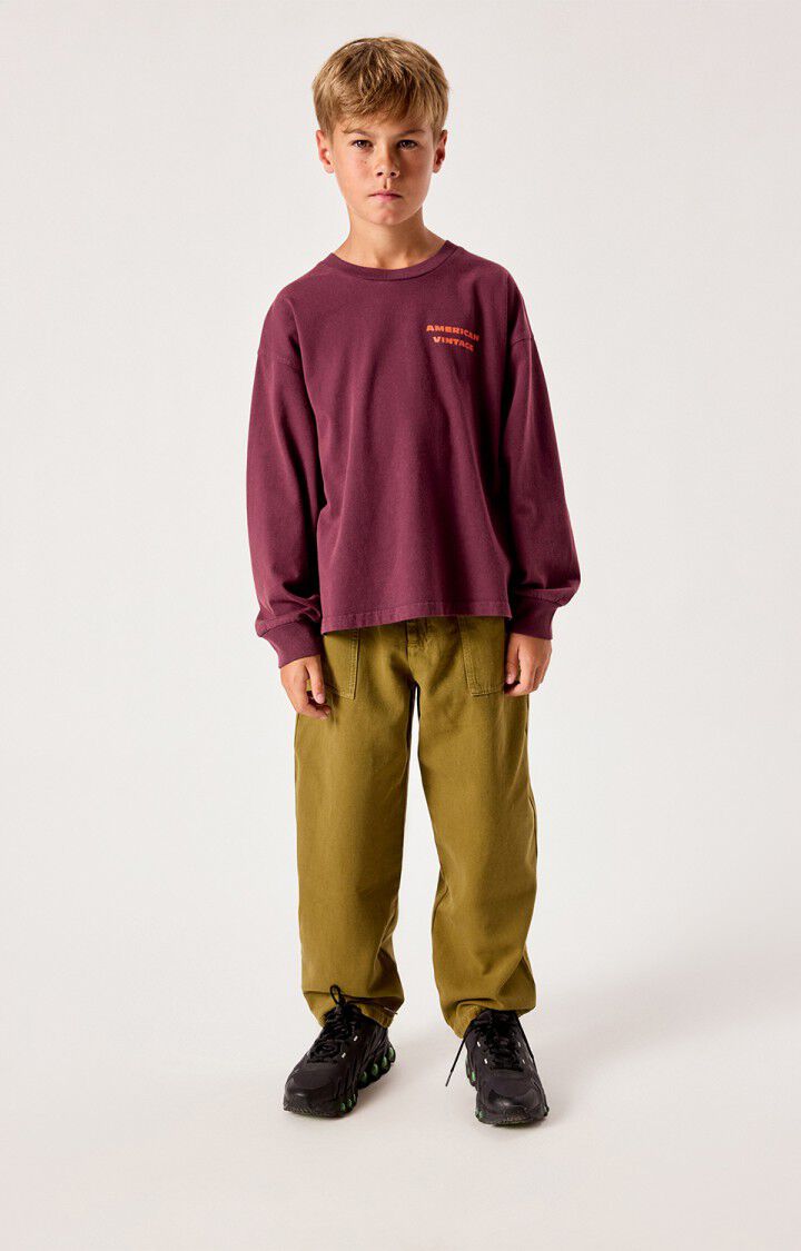 AMERICAN VINTAGE | T-shirt enfant Fizvalley ML AUBERGINE VINTAGE