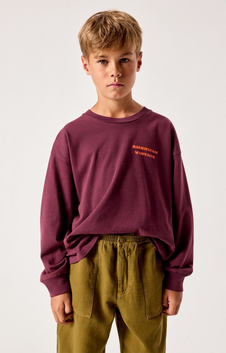 AMERICAN VINTAGE | T-shirt enfant Fizvalley ML AUBERGINE VINTAGE