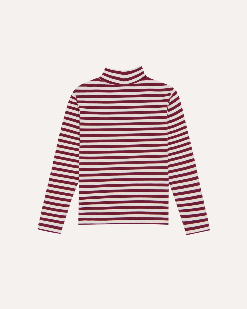 THE CAMPAMENTO | Burgundy Stripes Turtle Neck Tshirt