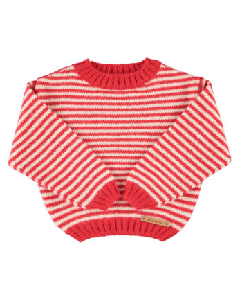 PIUPIUCHICK | knitted sweater | ecru & red stripes