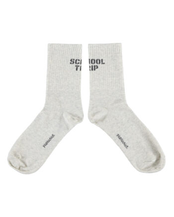 PIUPIUCHICK | socks | light grey w/ "school trip"