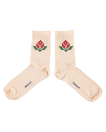PIUPIUCHICK | socks | light pink w/ red flower
