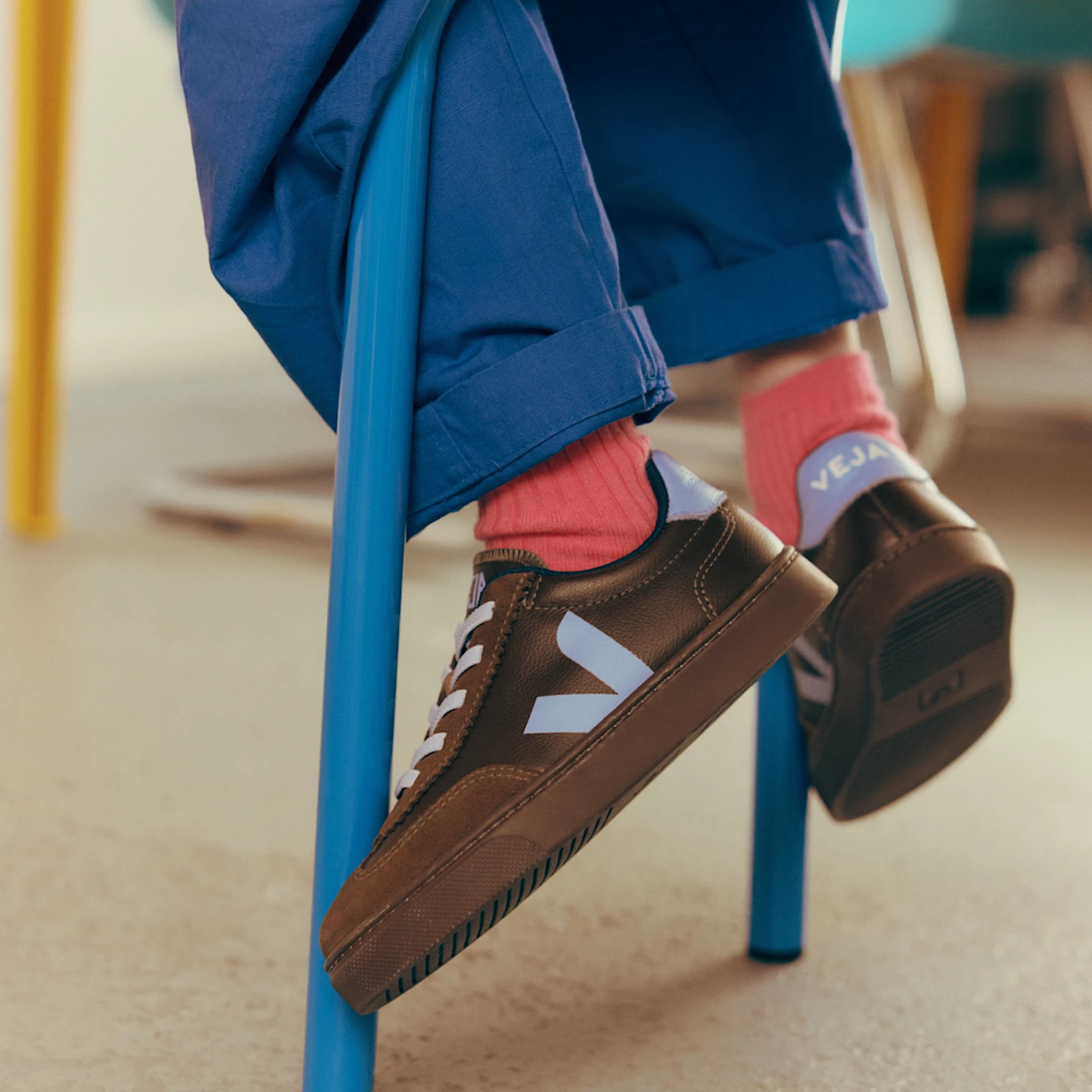 VEJA | VOLLEY ELASTIC LACES LEATHER WALNUT OLYMPE