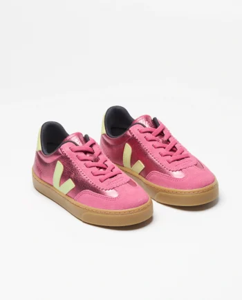 VEJA | VOLLEY ELASTIC LACES LEATHER AZALEA LIMO