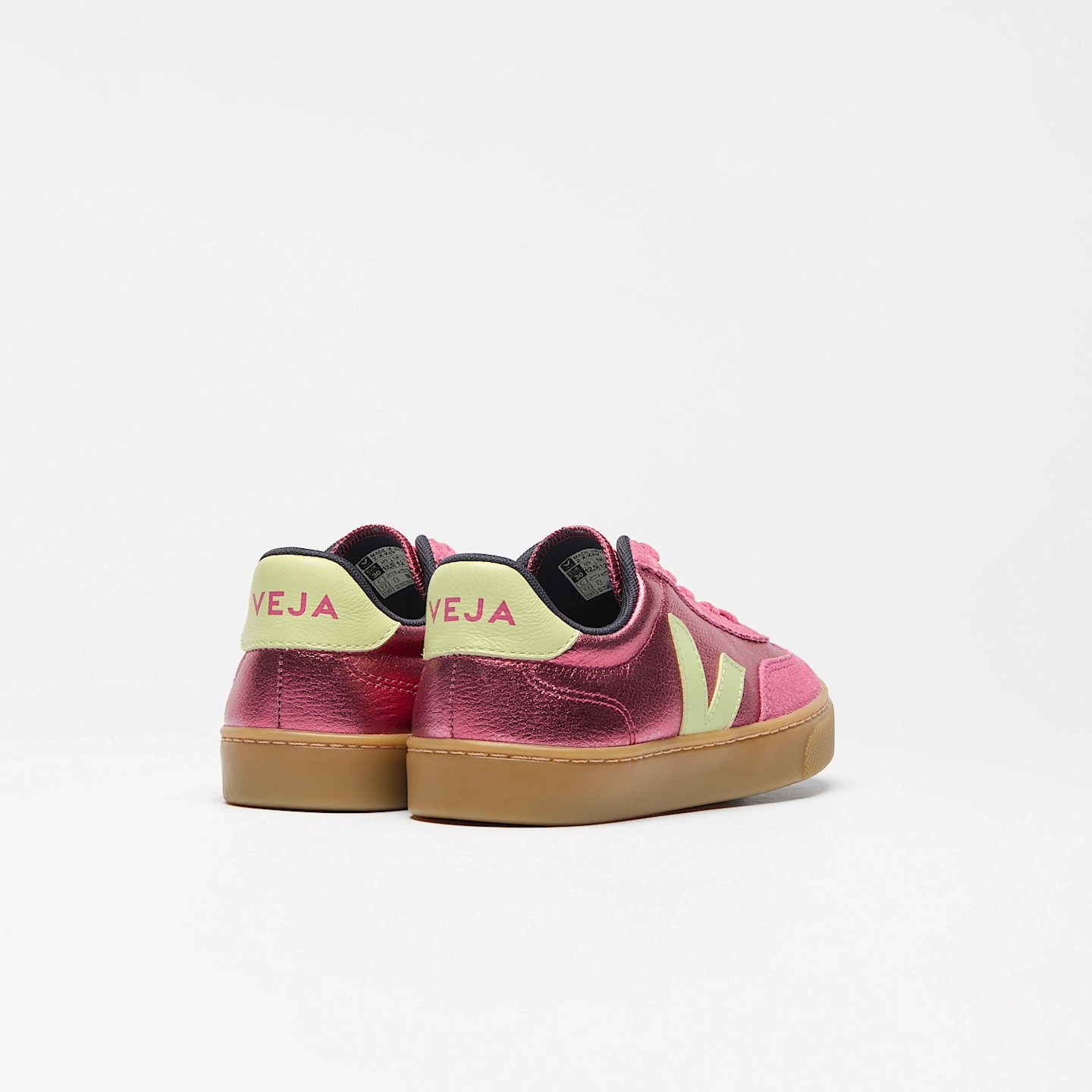 VEJA | VOLLEY ELASTIC LACES LEATHER AZALEA LIMO