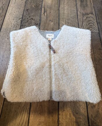 SECOND LIFE | veste sans manches Bellerose Teddy épaulettes oversize 6 ans - lichette léopard