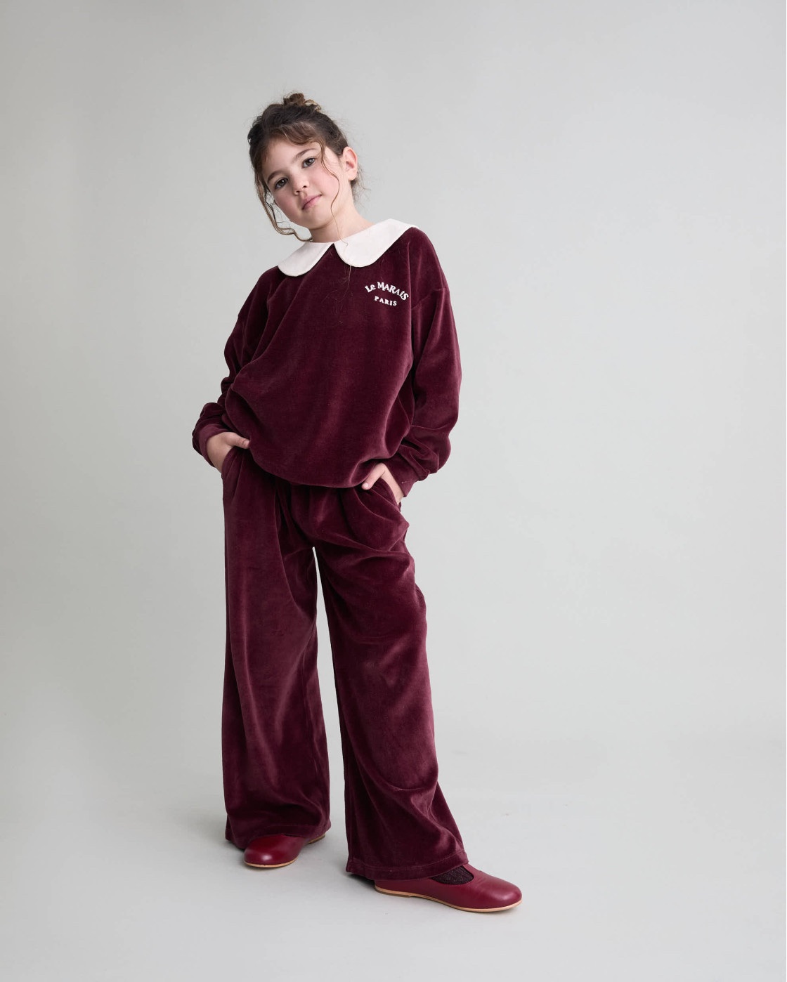 BÚHO | Velvet Wide leg Pomegranate