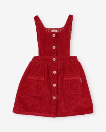 BÚHO | CORDUROY DRESS CHERRY