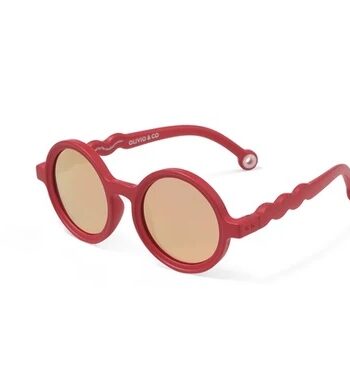 OLIVIOANDCO Lunettes de soleil TODDLER 12-24 mois- Rond - Polarisé - Bégonia Red