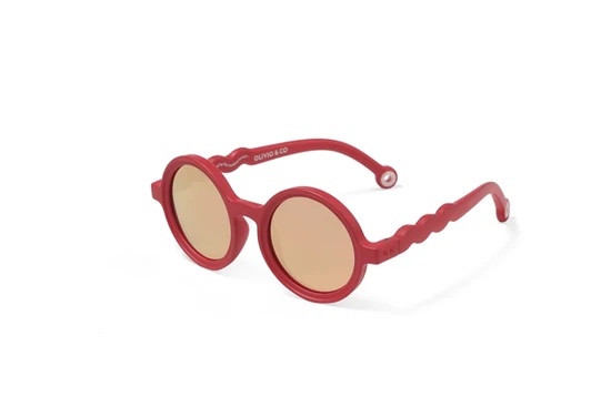 OLIVIOANDCO Lunettes de soleil TODDLER 12-24 mois- Rond - Polarisé - Bégonia Red