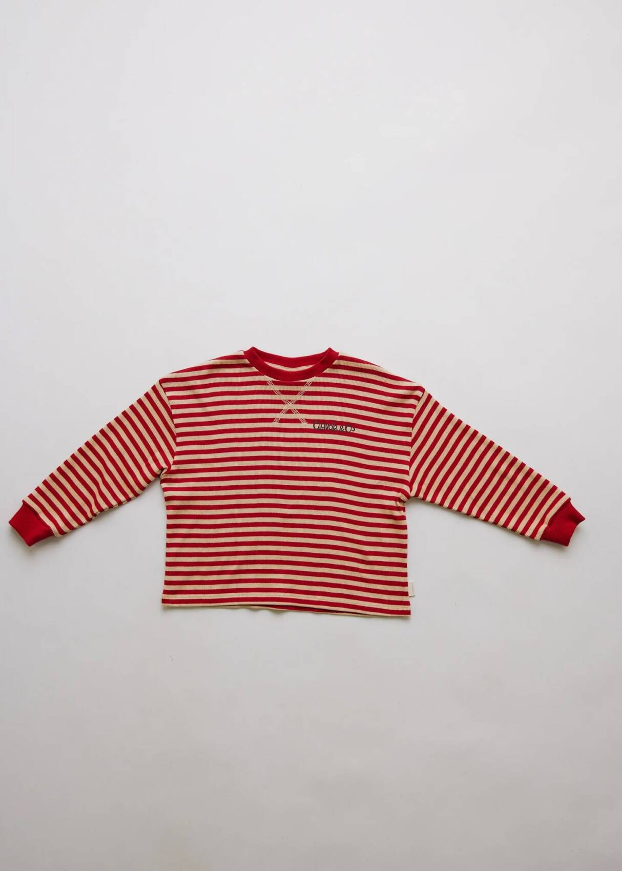 CLAUDE & CO | Jamie Acorn Stripe Long Sleeve Tee Red
