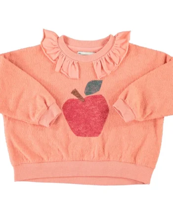 PIUPIUCHICK BABY | Sweat-shirt w/ collar | pink w/apple print