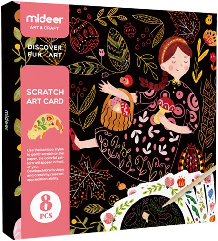 MIDEER | CARTES DE DESSIN À GRATTER (8 PCS)