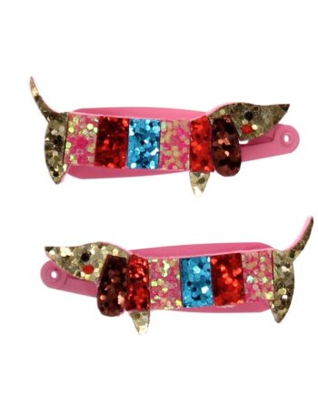 REX LONDON | Barrettes à cheveux pailletées (lot de 2) - Teckel