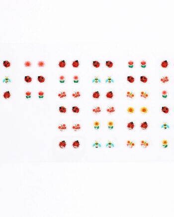 REX LONDON | Boucles d'oreilles autocollantes (30 paires) - Coccinelle ou papillon