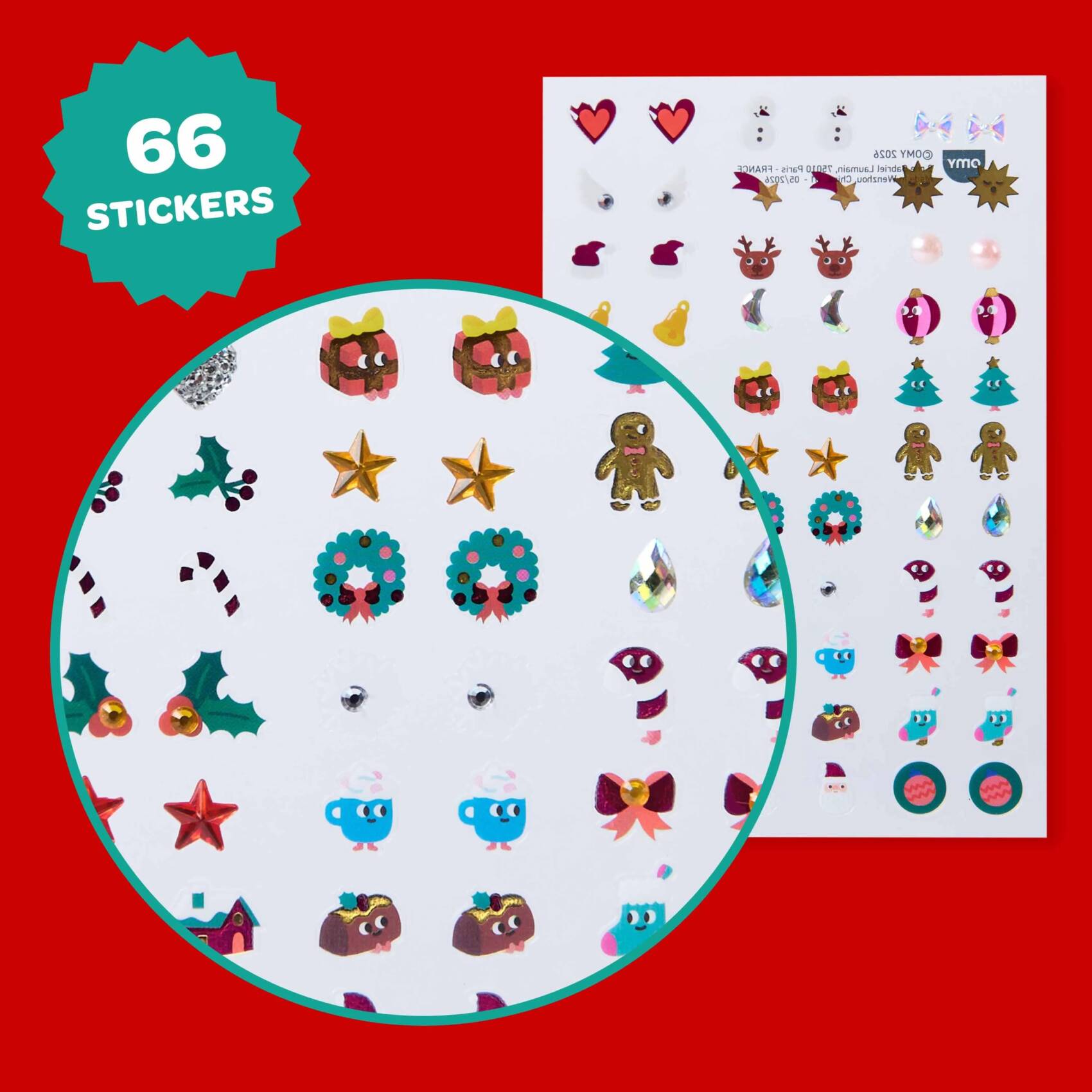 OMY | CHRISTMAS - EARRING autocollantes 66 Stickers
